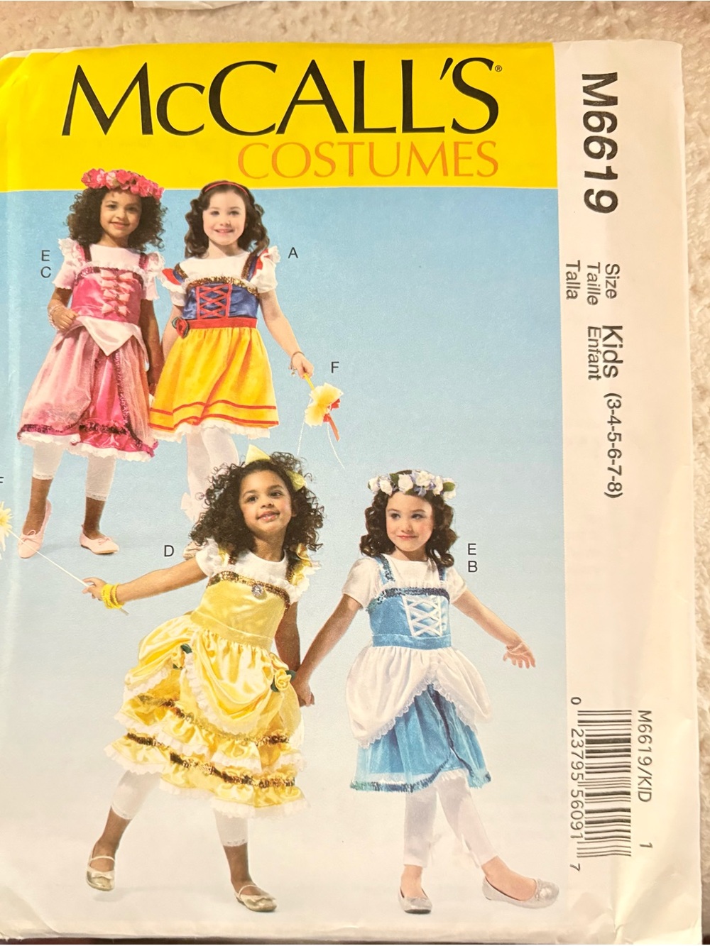 McCall’s Costumes Pattern M6619 for Kid’s Costumes